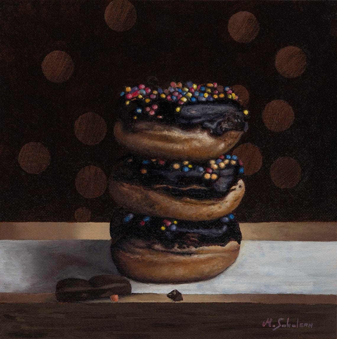 Marc Sokolean Fine Art Fine Art Print Fine Art Print - Tripple Chocolate - Food Paintings by Marc Sokolean