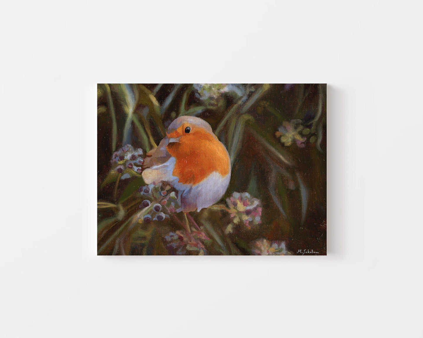 Marc Sokolean Fine Art Original Oil Painting Red Robin Original Oil Painting