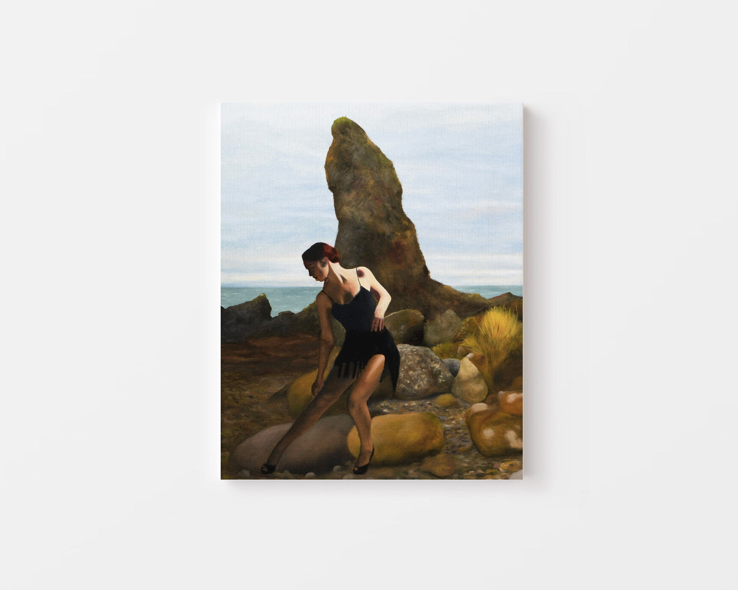 Marc Sokolean Fine Art Original Oil Painting Rock Beach Original Oil Painting