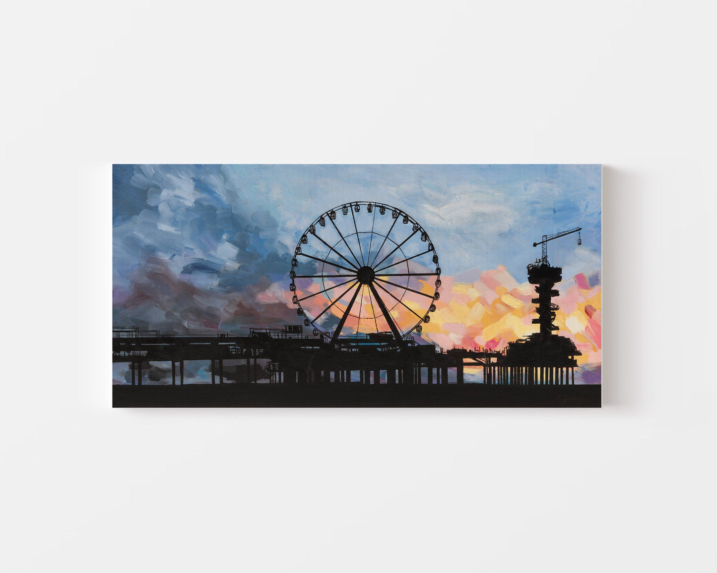Marc Sokolean Fine Art Original Oil Painting The Sunset Silhouette Original Oil Painting