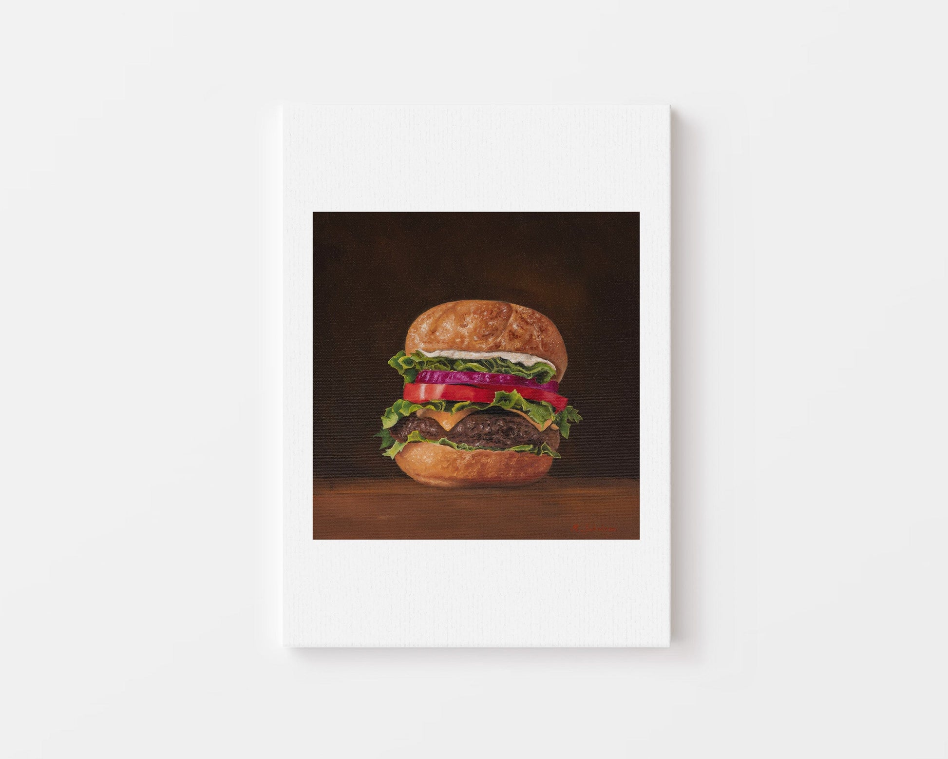Marc Sokolean Fine Art Fine Art Print 29.7 cm x 21 cm (A4) / Hahnemühle 310 gsm Fine Art Print - The Hamburger - Food Paintings by Marc Sokolean