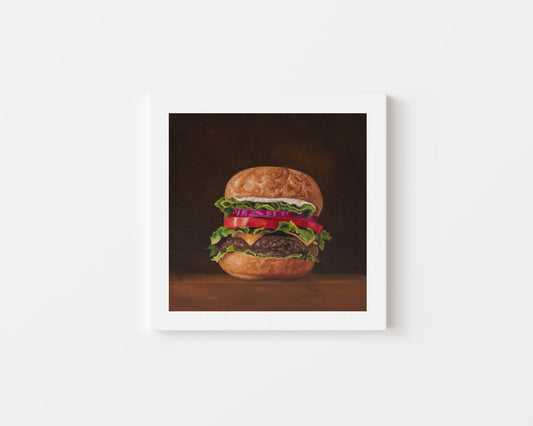 Marc Sokolean Fine Art Fine Art Print 25 cm x 25 cm / Hahnemühle 310 gsm Fine Art Print - The Hamburger - Food Paintings by Marc Sokolean