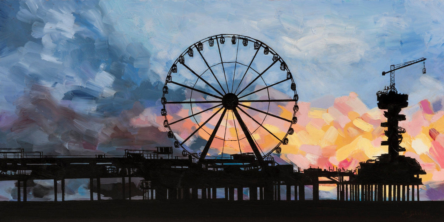 Marc Sokolean Fine Art Original Oil Painting The Sunset Silhouette Original Oil Painting